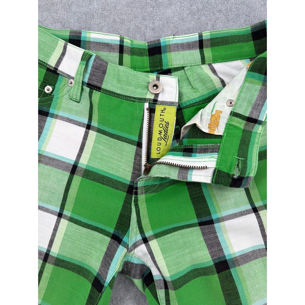 Loudmouth Women’s Green Plaid Golf Pants Cotton Statement Preppy Y2K Size 6 - Picture 7 of 8
